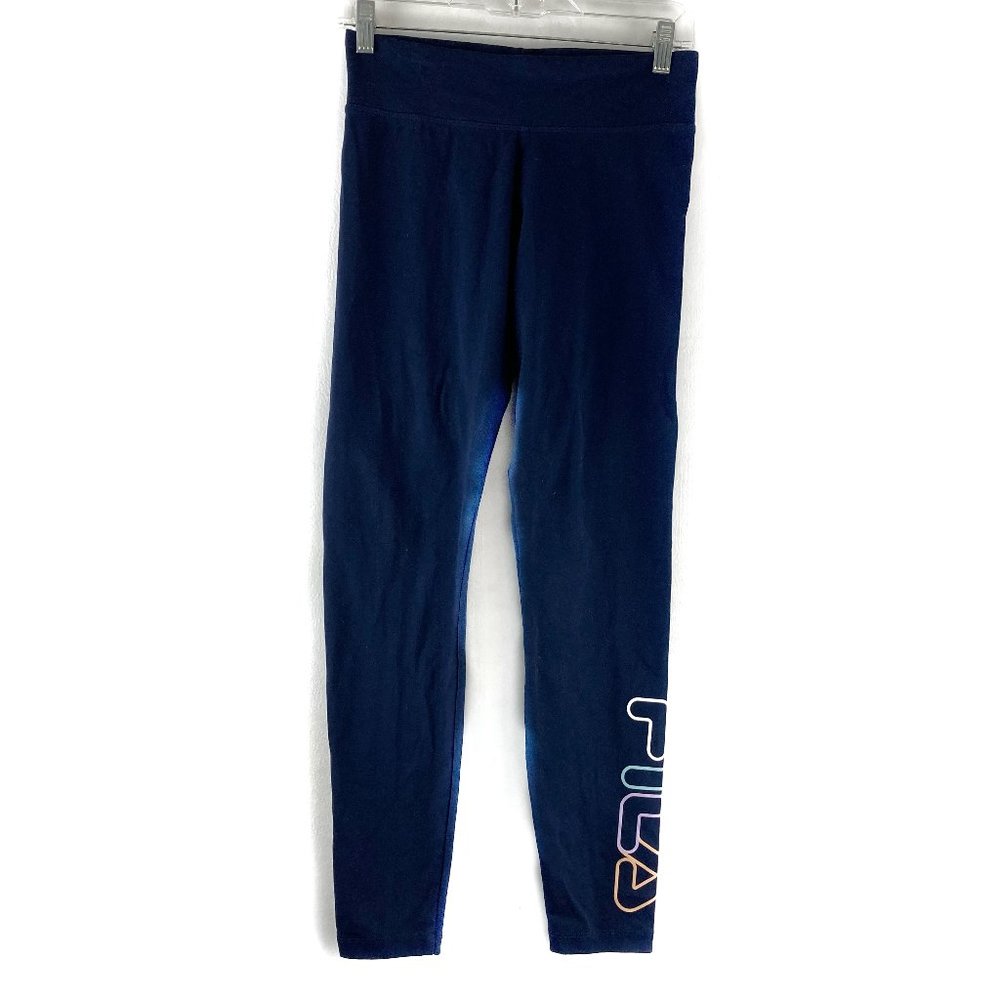 [FILA] Navy comfortable exercise lounge easy pull up leggings M
